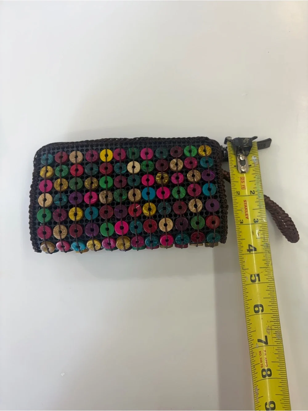 Puerto Rico Colorful Woven Beaded Wristlet Purse Boho Artisan